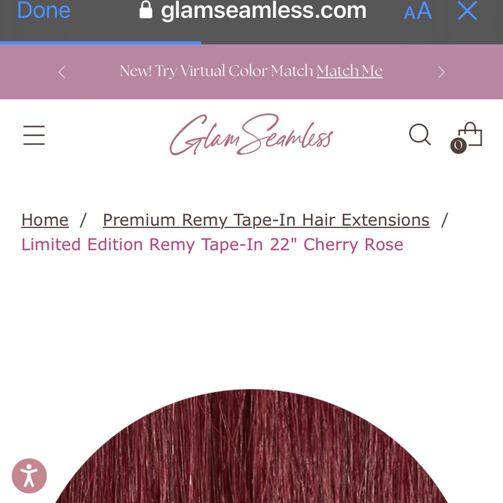 22” Glam Seamless Remy Tape-In Extensions in the shade Cherry Rose. Pack of 2!!